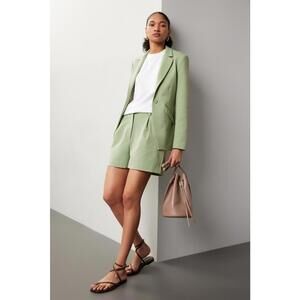 Mansur Gavriel Champagne Bucket Bag with Peeling on Leather and Stains